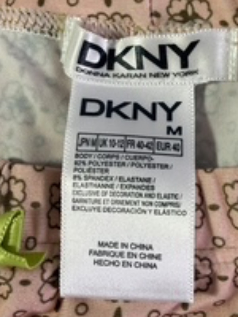 DKNY Rose/Taupe Lace Inset Loungewear w/ Adjustable Straps Elastic Waist Size M - Picture 9 of 10